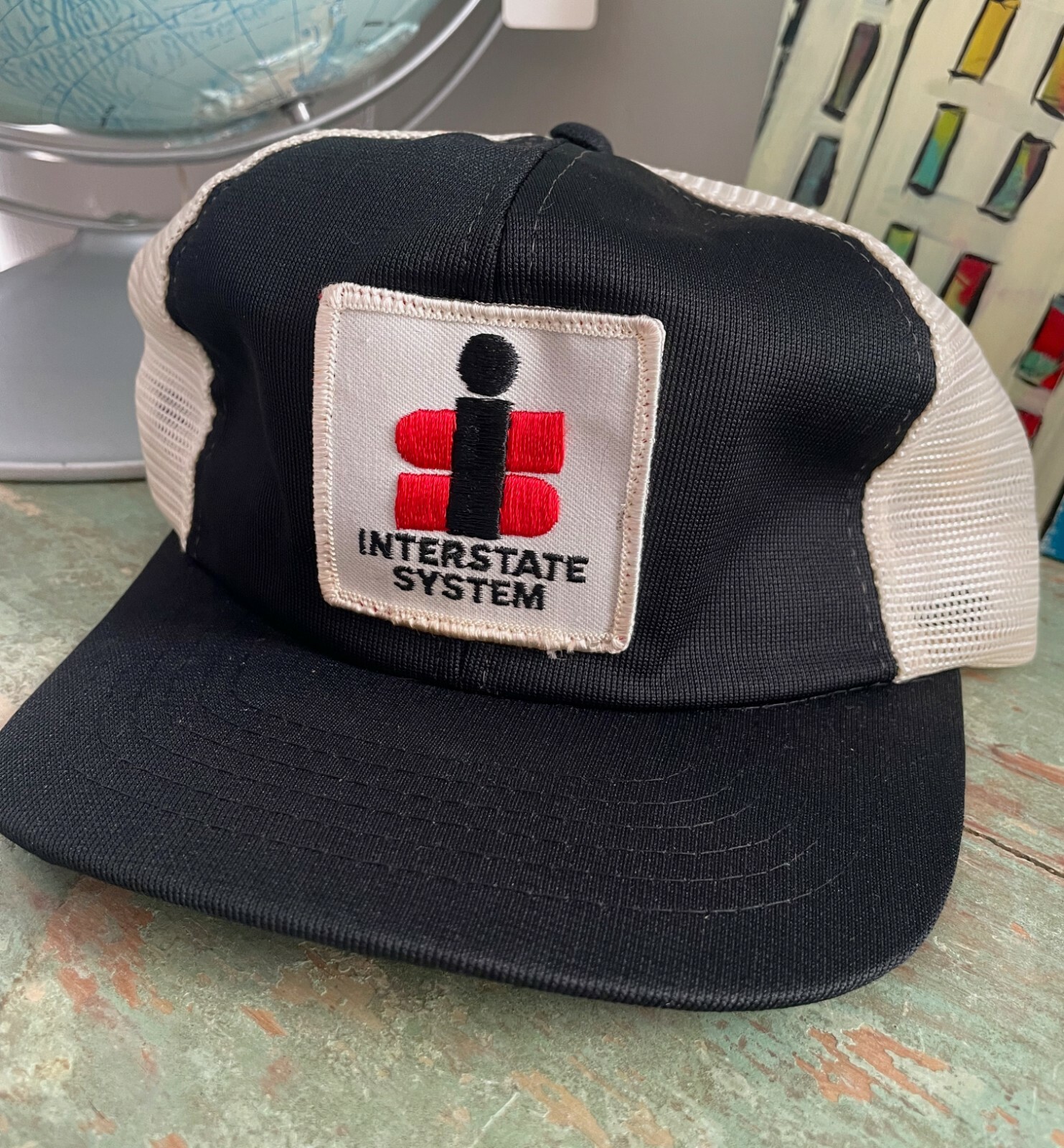 Vintage Interstate System Mesh Snapback Trucker H… - image 1