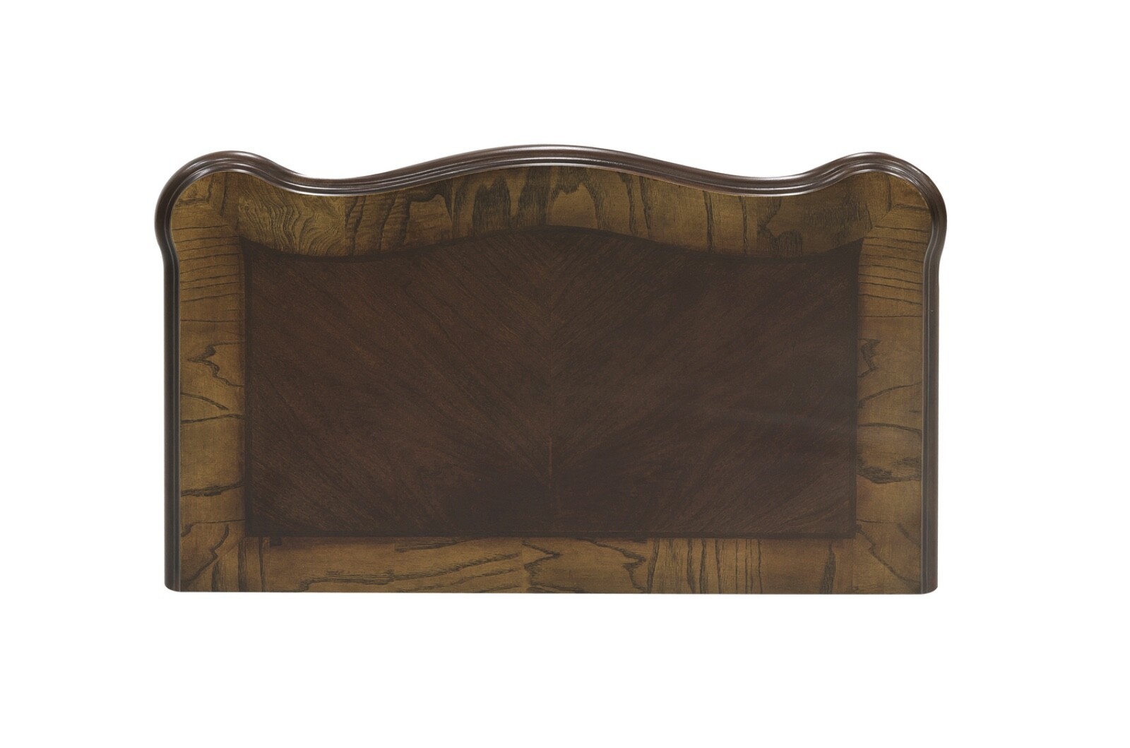 BEAUTIFUL 4 PC BURL INLAY QUEEN SLEIGH BED NS DRESSER MIRROR FURNITURE SET