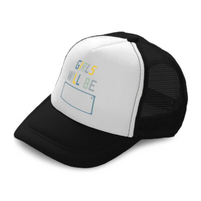 Kids Trucker Hat Girls Will Be A Polyester Boys Caps & Girls Caps Adjustable