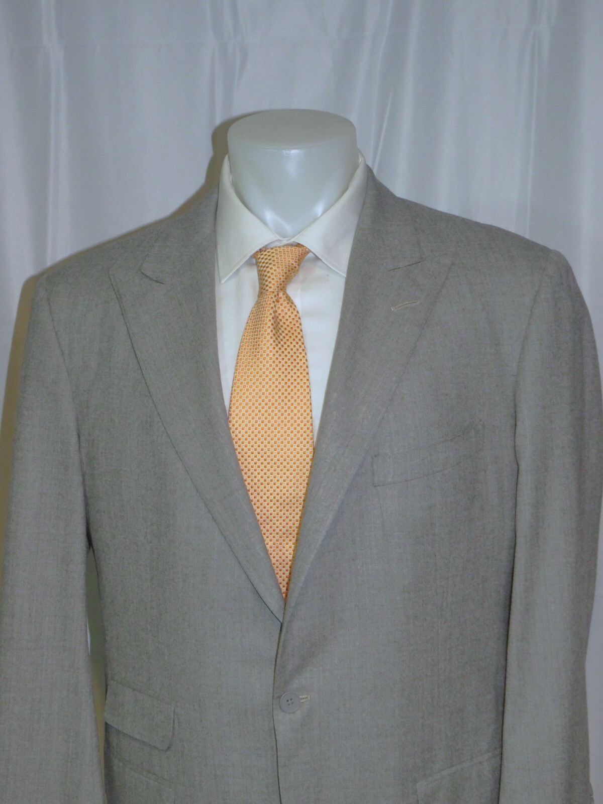 Alan Flusser Pale Gray Solid Flannel Bespoke Two … - image 4