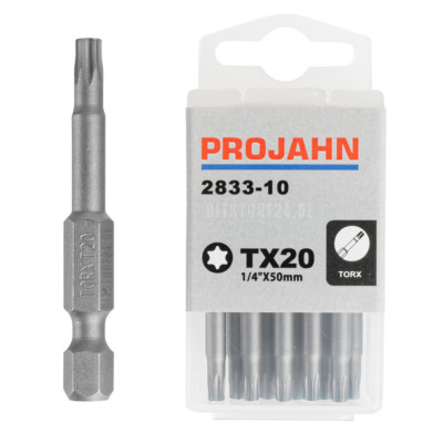 PROJAHN TX Langbit für TORX  -Schrauben 1/4'' 50mm Bits ww. T10 T15 T20 T25 - T50