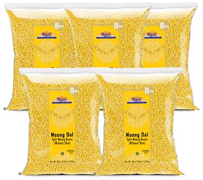 Rani Moong Dal (Split Mung Beans without skin) Lentils Indian 5 x 8lbs (40lbs)