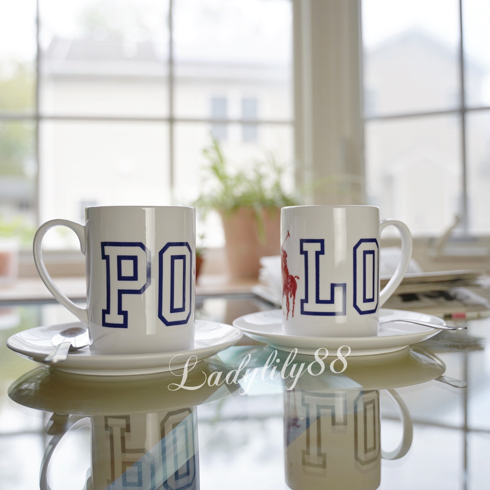 POLO NUOVA CON ETICHETTE RALPH LOUREN LOGO POLO BIG PONY ORSO PALLA 14 OZ tazza da tè caffè