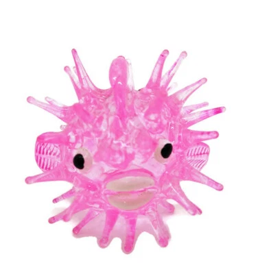 WITNY STORE 2" Dia Pink Puffer Glass Fish Figurines Aquarium Miniature Animals Crystal Decor