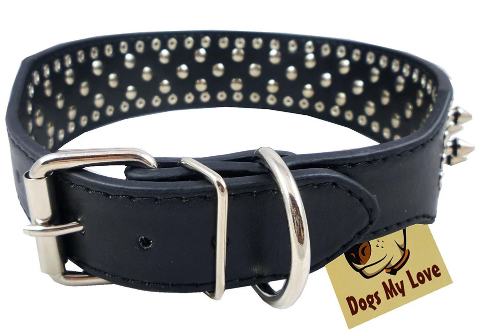 Sharp Spiked Studded PU Leather Collar for Large Dog Pet Pitbull Mastiff Durable - Image 4 of 4
