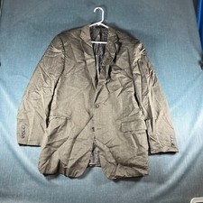 Jos. A. Bank Men's Blazer Jacket Size 46 Brown Herringbone Lined Single Breasted
