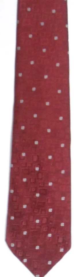Corbata Envoy Hombre Poliéster/Seda 55.5" X 3.5" Borgoña con Plata/Azul Geométrica Foto 2 de 3