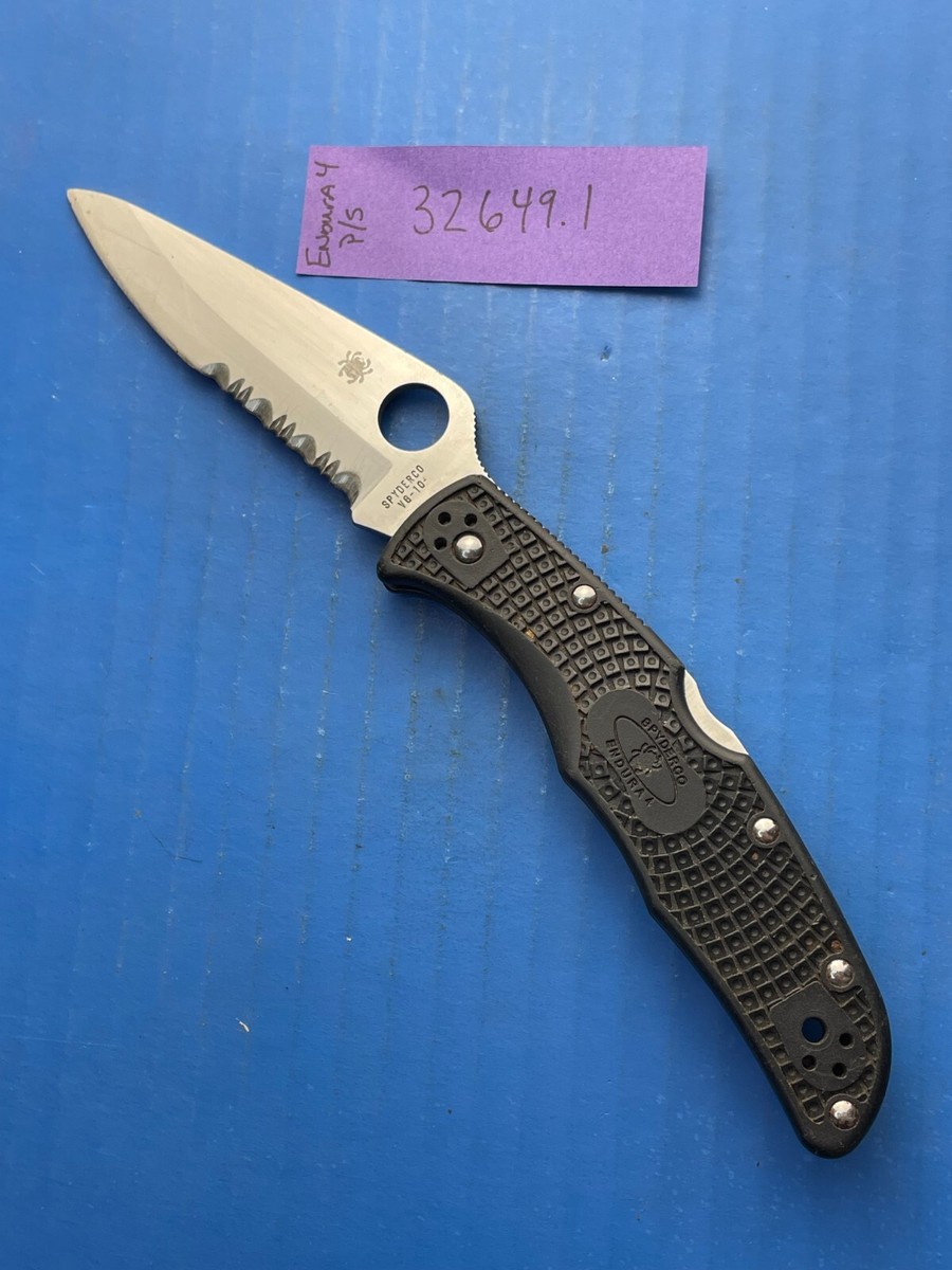 Spyderco Endura 4 Knife FRN Black Combo Edge VG-10 Blade Seki City
