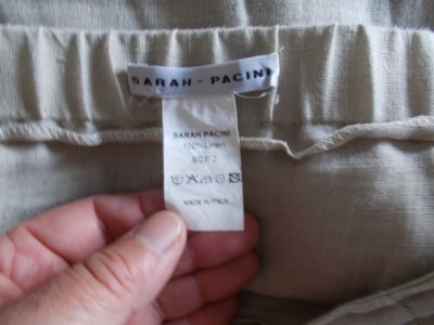 Jupe Longue En Lin Beige Sarah Pacini - Taille 2 (38/40) - Fendue Sur Les Côtés - Occasion Très Bon état