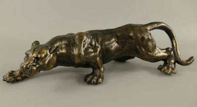 Figura Pantera Hierro León Tigre Puma Jaguar Estatua Escultura Bronce Tope Puerta NUEVO