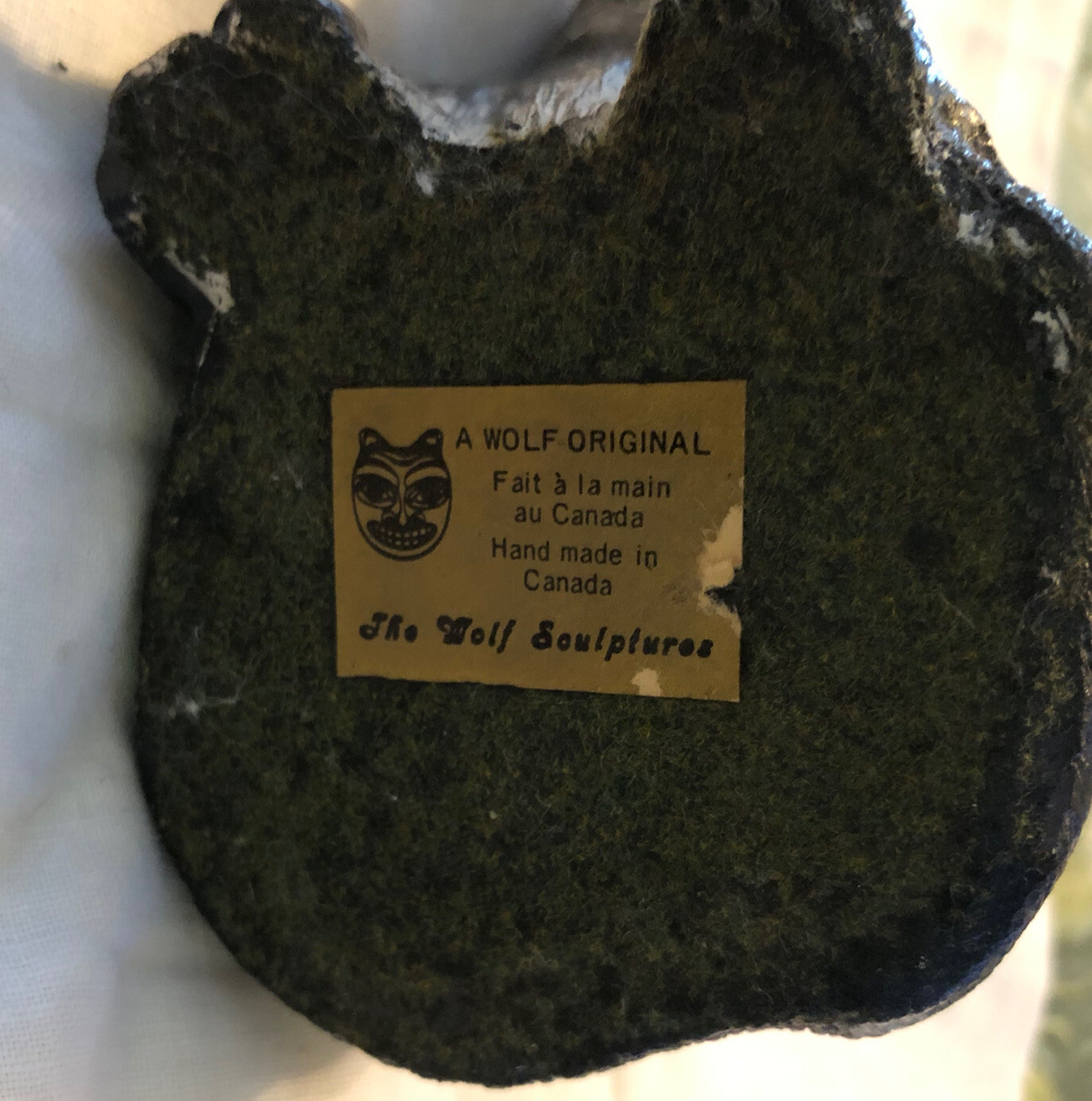 Vintage Wolf Sculptures Original Hand Carved Bear Soapstone Canada