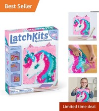 Magical Unicorn Latch Hook Craft Kit for Kids   2000 Pre-Cut Yarn Pieces 