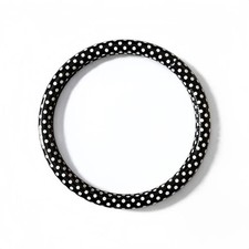 Polka Dot Pattern Steering Wheel Cover Leather Material Comfortable Hand Feel Ca Polka Dot Pattern Steering Wheel Cover Leather Material Comfortable Hand Feel Ca