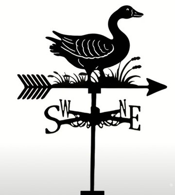NEU METALL GANS WETTERFAHNE Garten Silhouette Ornament VOGEL