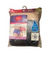 New Hanes 3Pack Cotton Briefs Wicking Cool Comfort Fabric Size 12 Tagless White