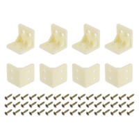 8Stk Kunststoff Eckwinkel, 27X28X27Mm Regalwinkel Mit Schrauben (Beige Gelb)