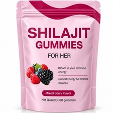 Bloomin Shilajit Gummies for Women, Mixed Berry Flavor, 60 Gummies