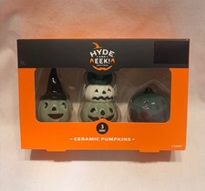 2025 Target Halloween Hyde Eek set of 3 mini ceramic green jack-o-lanterns NEW