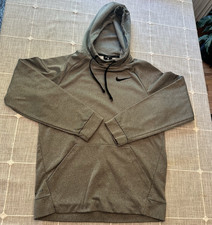 Nike Dri-FIT Men's Gray Fleece Pullover Hoodie Logo Pockets Size S