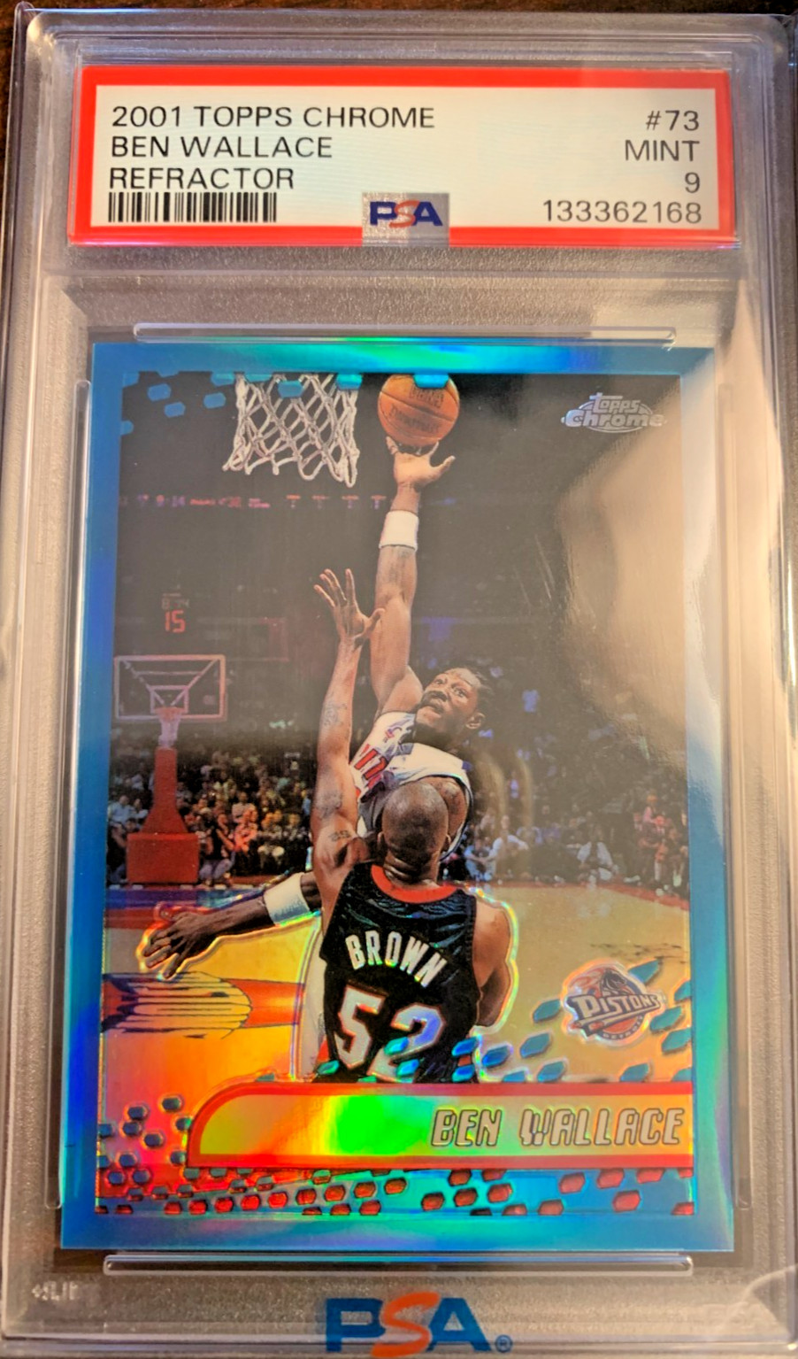 2001-02 NBA Topps Chrome Ben Wallace Refractor Low Pop Graded PSA 9 Pistons 2xCh