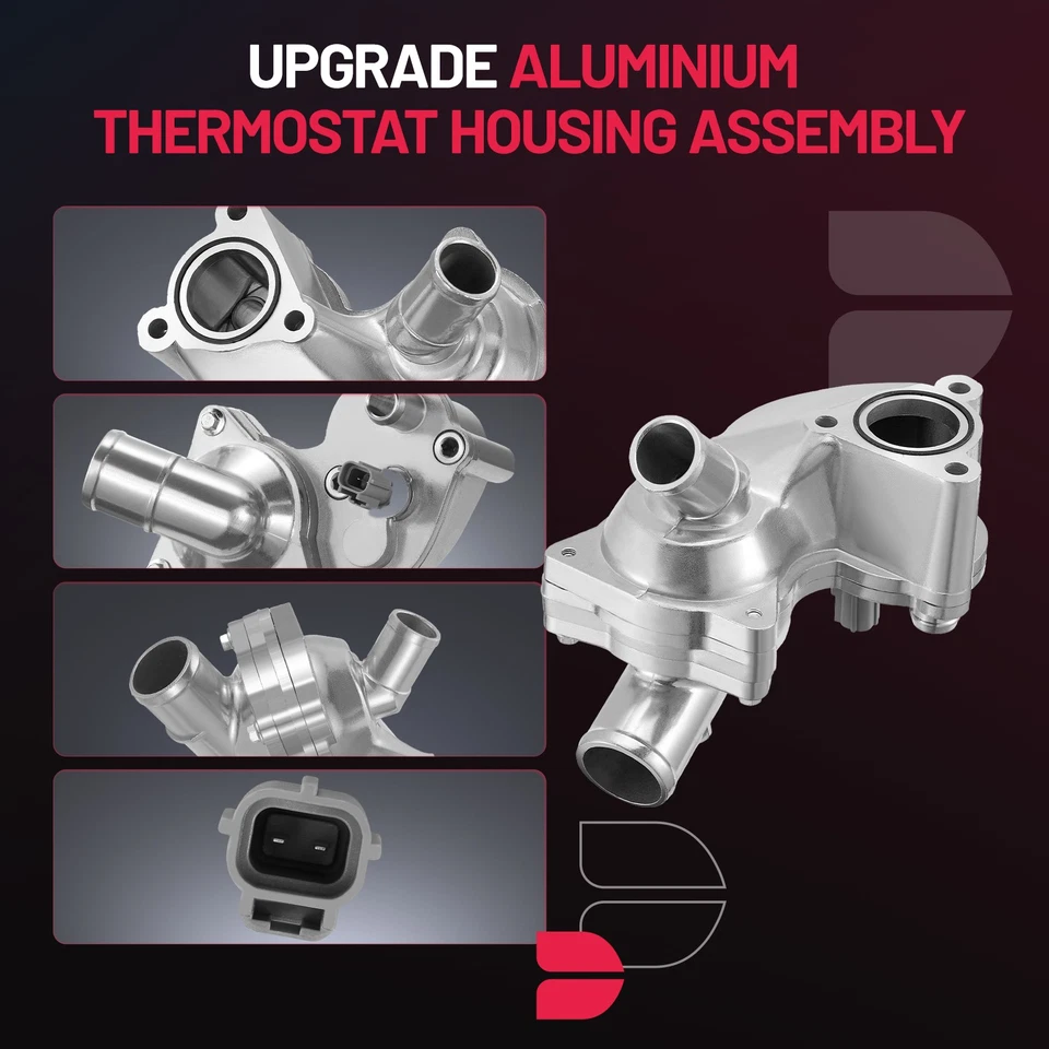 Aluminum Thermostat Housing w/ Sensor for 07-10 Ford Explorer Sport Trac 4.0L Foto 2 de 4