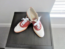 VINTAGE '50's/'60's WOMEN'S SPALDING OXBLOOD WHITE SADDLE SHOES- 7 AAA