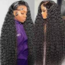 250 Density 30 Inch Deep Wave Lace Front Wigs Human Hair Hd Lace Front Wigs C...