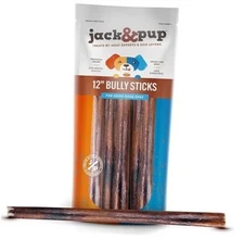 Jack&Pup 12 Inch Bully Sticks for Large Dogs | Thick Thick - 12 Inch (3 Pack)