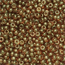Miyuki Round Seed Beads Size 15/0 Topaz with Gold Luster 8.2GM-Tube 15-311
