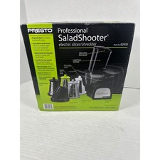 NIB Presto Professional SaladShooter Electric Slicer Shredder Black02970 4 Cones
