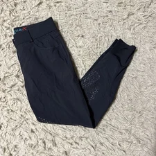 Women’s Size 26R Navy Ovation Aqua Knee Patch Horseback Riding Breeches