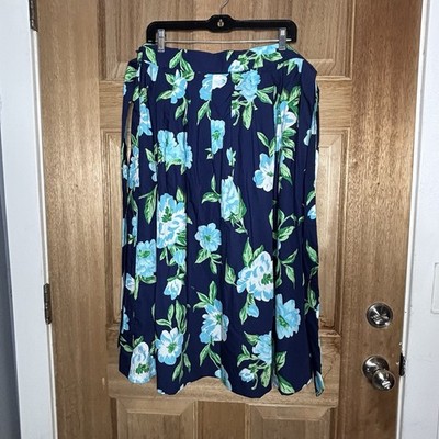 Talbots women s boho Blue and Green Floral Skirt size medium