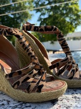 Sam Edelman Leopard Print Espadrille Wedge Sa...