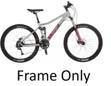 Voodoo Maji 2015 Women's MTB Full Suspension Bike Frame - Grey/Purple - 18'' A