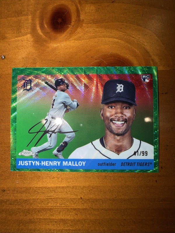 2025 Topps Chrome Platinum Anniversary Justyn-Henry Malloy  Green /99 RC