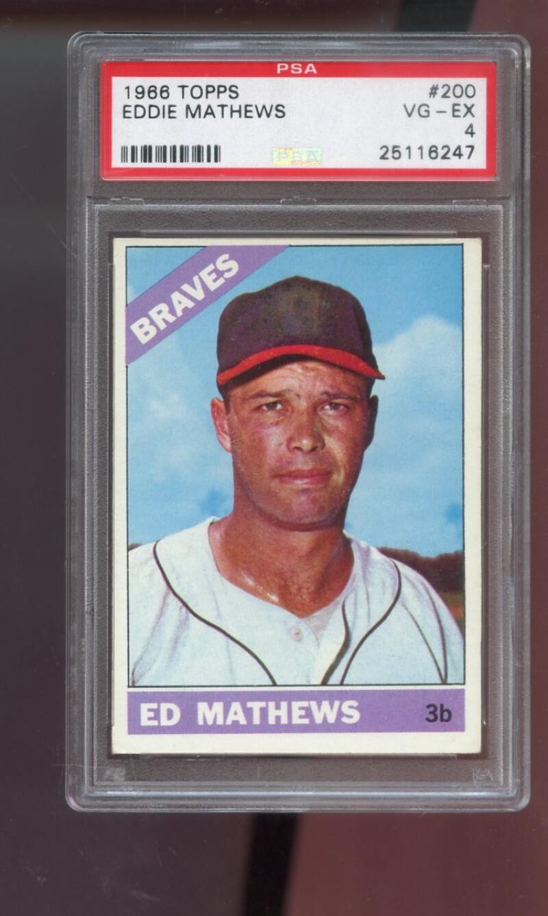 1966 Topps #200 Ed Mathews Eddie Mathews PSA 4 Graded Baseball Card MLB Braves