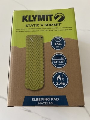 Klymit Static V Summit Sleeping Pad Inflatable Camping Mattress 4-Season New