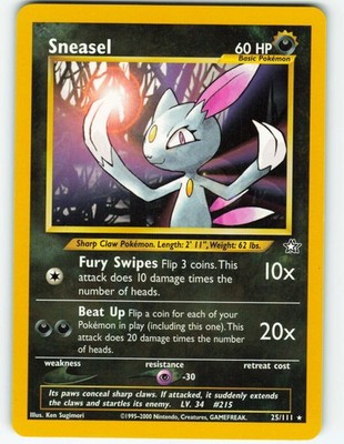 Sneasel - 25/111 Neo Genesis - Pokémon TCG - 2000 | eBay