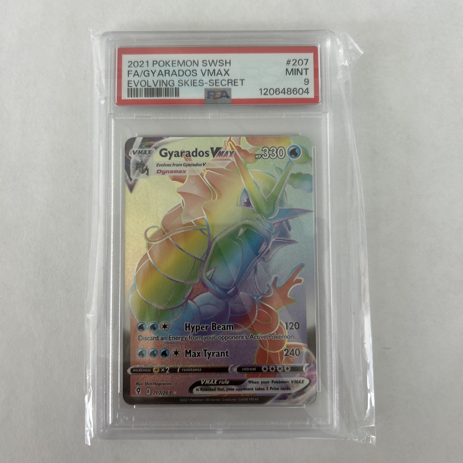 Evolving Skies Holo PSA 9 Gyarados VMAX Secret Card 207/203