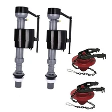 Toilet Tank Replacement Kit 2-Pack - Complete Parts: Universal Toilet Fill 