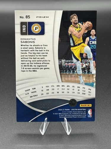 Domantas Sabonis 2020 Panini Spectra Asia Gold Hyper Prizm /10 #85 - Picture 2 of 2