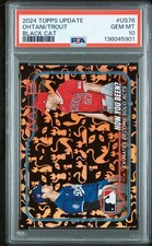 Shohei Ohtani Mike Trout 2024 Topps Update #US76 Black Cat  /10 PSA 10