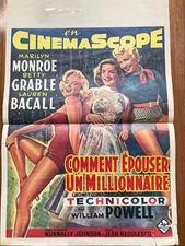 HOW TO MARRY A MILLIONAIRE (1953) MARILYN MONROE-Belgium REISSUE Poster 1970's