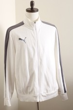 Puma Sport track jacket men size Large white