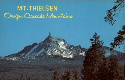 Mt Thielsen Oregon Cascade Mountains vintage postcard x673