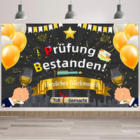 PrufüNg Bestanden Banner, 2026 Graduation Dekoration, Abschluss Deko Herzlichen