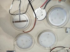 Paulmann 100mm Glas Möbel Decken Einbauleuchten WARMWEIß 4 x3W 1xTrafo