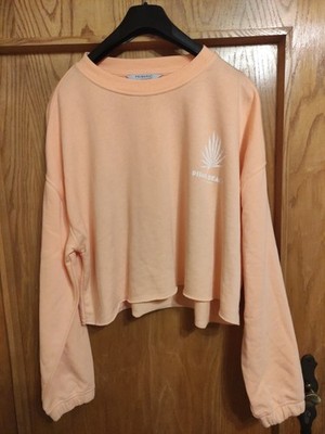 Primark Pullover Damen Lachs Stretch Bedruckt Gr.Xl (46/48).     2624