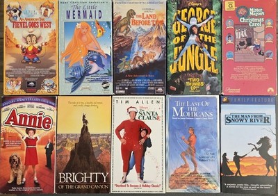 Lot 10 VHS Tapes Kids Family Land Before Time Santa Clause George of the Jungle