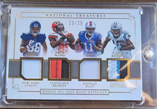 Panini 2017 National Treasures Rookie Gear Quad #11 Prime /25 Engram Njoku Jone…